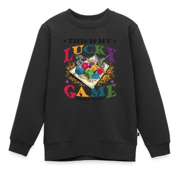 This Is My Lucky Brettspiel - Kinder Premium Organic Sweatshirt - Schwarz - Vorne - AI Model Kid Female (0cm)