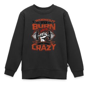 Ich trainiere, wie ein Verrückter - Kinder Premium Organic Sweatshirt - Schwarz - Vorne - AI Model Kid Female (0cm)