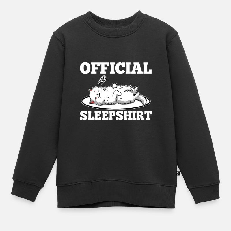 Chemise de sommeil officielle chat - Sweat Premium enfant bio - noir