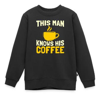 Café Buveur de café Amateurs de café - Sweat Premium enfant bio - noir - Devant - AI Model Kid Female (0cm)