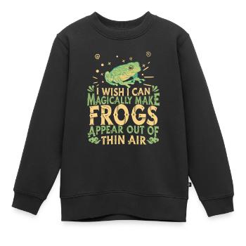 Grenouille Grenouille Amphibien - Sweat Premium enfant bio - noir - Devant - AI Model Kid Female (0cm)