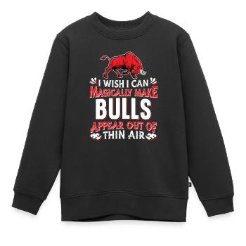 Bull Bull - Kids Premium Organic Sweatshirt - black - Front - AI Model Kid Female (0cm)