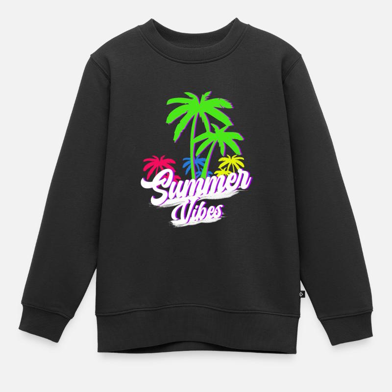 Ambiance estivale - Sweat Premium enfant bio - noir