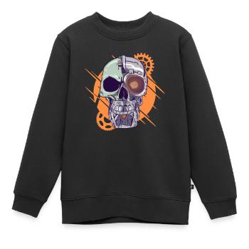 Cyborg Skull Cyber Punk Cyber Esthétique Cadeau - Sweat Premium enfant bio - noir - Devant - AI Model Kid Female (0cm)