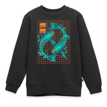 Cyborg Koi Fish Cyber Punk Cyber Esthétique Ges - Sweat Premium enfant bio - noir - Devant - AI Model Kid Female (0cm)