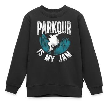 Parkour Free Running Traceur - Sweat Premium enfant bio - noir - Devant - AI Model Kid Female (0cm)