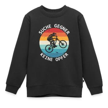 Suche Gegner Keine Opfer Mountainbike Fahrrad MTB - Kinder Premium Organic Sweatshirt - Schwarz - Vorne - AI Model Kid Female (0cm)