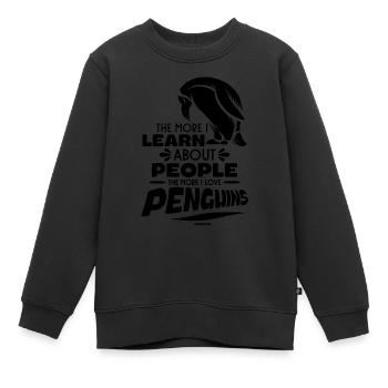 The More I Learn About People The More I Like Peng - Kinder Premium Organic Sweatshirt - Schwarz - Vorne - AI Model Kid Female (0cm)