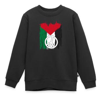 Palestine - Sweat Premium enfant bio - noir - Devant - AI Model Kid Female (0cm)