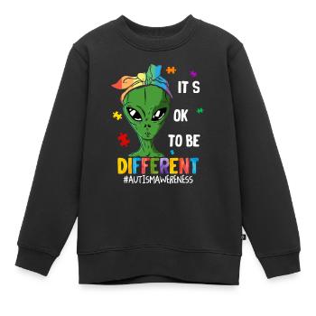 Tshirt autistique Autimus Cadeau Asperger Enfants - Sweat Premium enfant bio - noir - Devant - AI Model Kid Female (0cm)