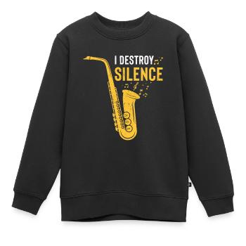 Jazz - Sweat Premium enfant bio - noir - Devant - AI Model Kid Female (0cm)