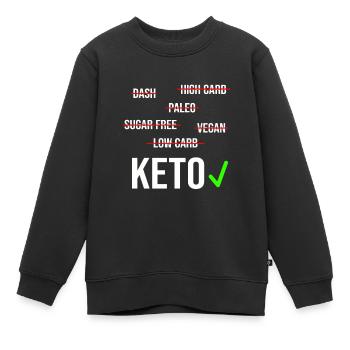 Keto Diät Kohlenhydrate Ketose Kalorien Speck Eier - Kinder Premium Organic Sweatshirt - Schwarz - Vorne - AI Model Kid Female (0cm)