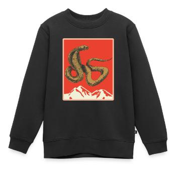 Schlange Geschenk Tier Reptil Cobra Python Boa - Kinder Premium Organic Sweatshirt - Schwarz - Vorne - AI Model Kid Female (0cm)