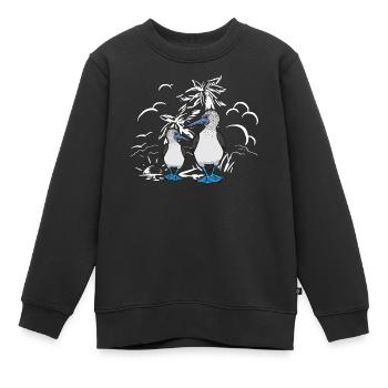 Seevögel Blaufußtölpel - Kinder Premium Organic Sweatshirt - Schwarz - Vorne - AI Model Kid Female (0cm)