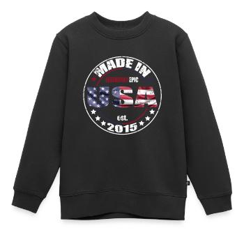 Anniversaire Disant Né USA 2015 - Sweat Premium enfant bio - noir - Devant - AI Model Kid Female (0cm)
