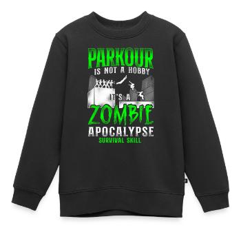 Parkour Free Running Traceur - Sweat Premium enfant bio - noir - Devant - AI Model Kid Female (0cm)