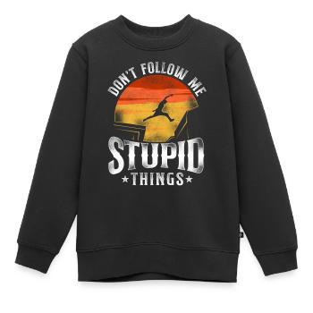 Parkour Free Running Traceur - Sweat Premium enfant bio - noir - Devant - AI Model Kid Female (0cm)