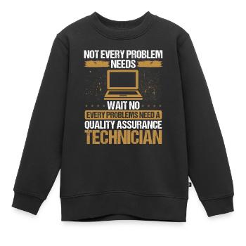 Assurance qualité Tests logiciels d’ingénierie d’assurance qualité - Sweat Premium enfant bio - noir - Devant - AI Model Kid Female (0cm)
