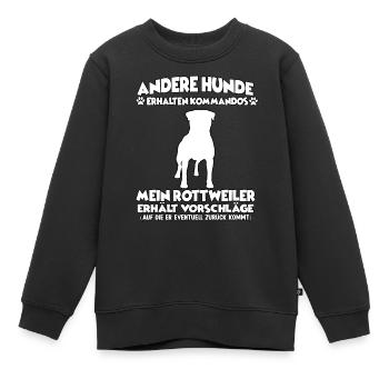 Cool Dog Training Motif Rottweiler Propriétaire de chien - Sweat Premium enfant bio - noir - Devant - AI Model Kid Female (0cm)