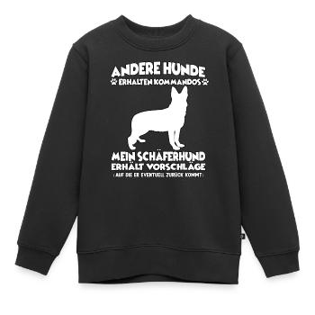 Witziges Obedience Deutscher Schäferhund Hunde - Kinder Premium Organic Sweatshirt - Schwarz - Vorne - AI Model Kid Female (0cm)