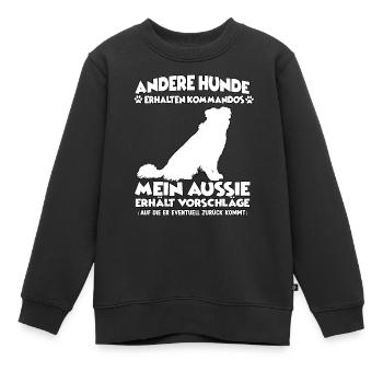 Obedience Australian Shepherd Hundetraining - Kinder Premium Organic Sweatshirt - Schwarz - Vorne - AI Model Kid Female (0cm)