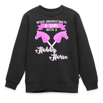 Cheval de loisir Fille Cheval de loisir - Sweat Premium enfant bio - noir - Devant - AI Model Kid Female (0cm)