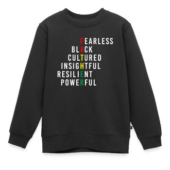 Black Father Black Cultured Fathers Day - Kinder Premium Organic Sweatshirt - Schwarz - Vorne - AI Model Kid Female (0cm)