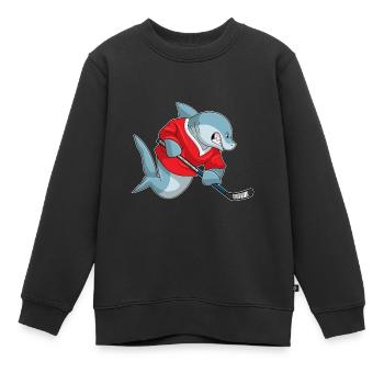 Croquant de hockey sur glace Shark - Sweat Premium enfant bio - noir - Devant - AI Model Kid Female (0cm)