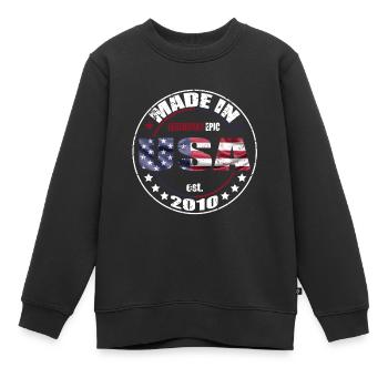 Geburtstag Spruch geboren USA 2010 - Kinder Premium Organic Sweatshirt - Schwarz - Vorne - AI Model Kid Female (0cm)