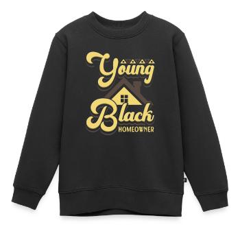 Young Black Homeowner Hausbesitzer Hausbau Bauherr - Kinder Premium Organic Sweatshirt - Schwarz - Vorne - AI Model Kid Female (0cm)