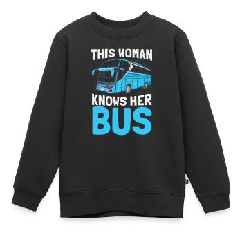Chauffeur de bus Bus scolaire Transports publics - Sweat Premium enfant bio - noir - Devant - AI Model Kid Female (0cm)