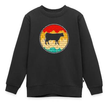 Bœuf de vache Retro - Sweat Premium enfant bio - noir - Devant - AI Model Kid Female (0cm)
