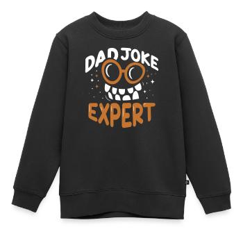 Papa Witz Dad Joke Vater Jokes - Kinder Premium Organic Sweatshirt - Schwarz - Vorne - AI Model Kid Female (0cm)