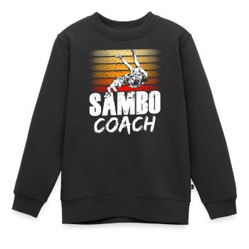 Entraîneur de Sambo Entraînement Arts Martiaux Arts Martiaux Arts Martiaux - Sweat Premium enfant bio - noir - Devant - AI Model Kid Female (0cm)