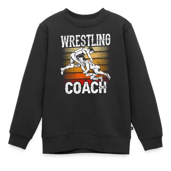 Wrestling Coach Wrestling Wrestling Wrestling - Kids Premium Organic Sweatshirt - black - Front - AI Model Kid Female (0cm)