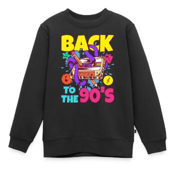 90s Outfit Party 90s Motto Mixtape Cassette - Sweat Premium enfant bio - noir - Devant - AI Model Kid Female (0cm)