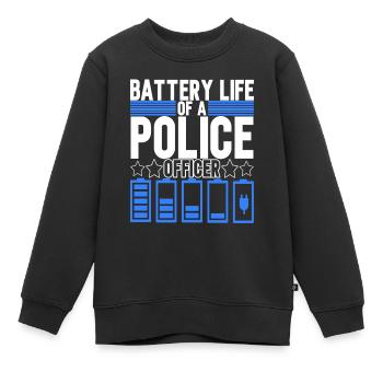 Policier - Sweat Premium enfant bio - noir - Devant - AI Model Kid Female (0cm)
