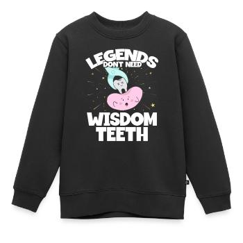 Weisheitszähne Weisheitszahn Patient Zahnarzt - Kinder Premium Organic Sweatshirt - Schwarz - Vorne - AI Model Kid Female (0cm)