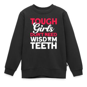 Weisheitszähne Weisheitszahn Patient Zahnarzt - Kinder Premium Organic Sweatshirt - Schwarz - Vorne - AI Model Kid Female (0cm)