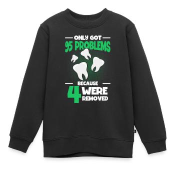 Weisheitszähne Weisheitszahn Patient Zahnarzt - Kinder Premium Organic Sweatshirt - Schwarz - Vorne - AI Model Kid Female (0cm)