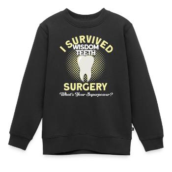 Weisheitszähne Weisheitszahn Patient Zahnarzt - Kinder Premium Organic Sweatshirt - Schwarz - Vorne - AI Model Kid Female (0cm)