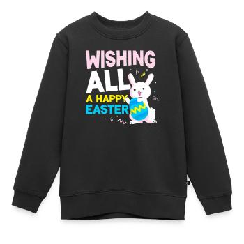 Ich Wünsche Allen Ein Frohes Osterfest Ostern - Kinder Premium Organic Sweatshirt - Schwarz - Vorne - AI Model Kid Female (0cm)