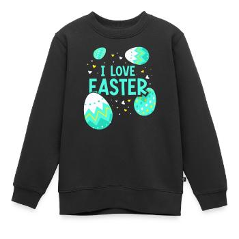 Ich Liebe Ostern Osterfest Osterei Osterhase - Kinder Premium Organic Sweatshirt - Schwarz - Vorne - AI Model Kid Female (0cm)