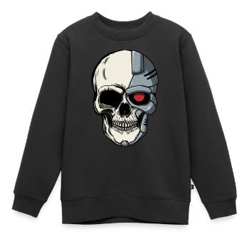 Cyborg Skull Cyber Punk Cyber Esthétique Cadeau - Sweat Premium enfant bio - noir - Devant - AI Model Kid Female (0cm)