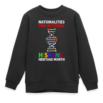 Nationalités ADN Mois national du patrimoine hispanique - Sweat Premium enfant bio - noir - Devant - AI Model Kid Female (0cm)