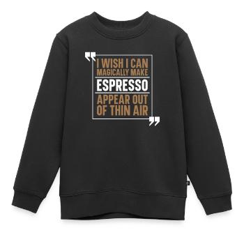 Espresso Kaffee - Kinder Premium Organic Sweatshirt - Schwarz - Vorne - AI Model Kid Female (0cm)