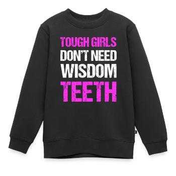 Weisheitszähne Weisheitszahn Patient Zahnarzt - Kinder Premium Organic Sweatshirt - Schwarz - Vorne - AI Model Kid Female (0cm)