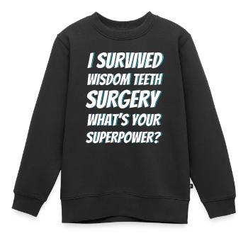 Weisheitszähne Weisheitszahn Patient Zahnarzt - Kinder Premium Organic Sweatshirt - Schwarz - Vorne - AI Model Kid Female (0cm)