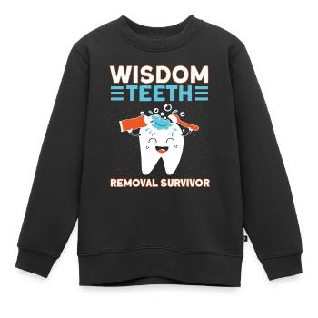 Weisheitszähne Weisheitszahn Patient Zahnarzt - Kinder Premium Organic Sweatshirt - Schwarz - Vorne - AI Model Kid Female (0cm)