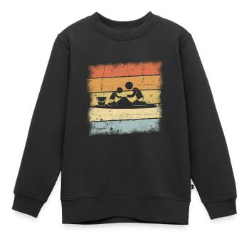 Château de sable - Sweat Premium enfant bio - noir - Devant - AI Model Kid Female (0cm)